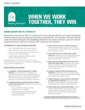 reading Recovery Response to Intervention